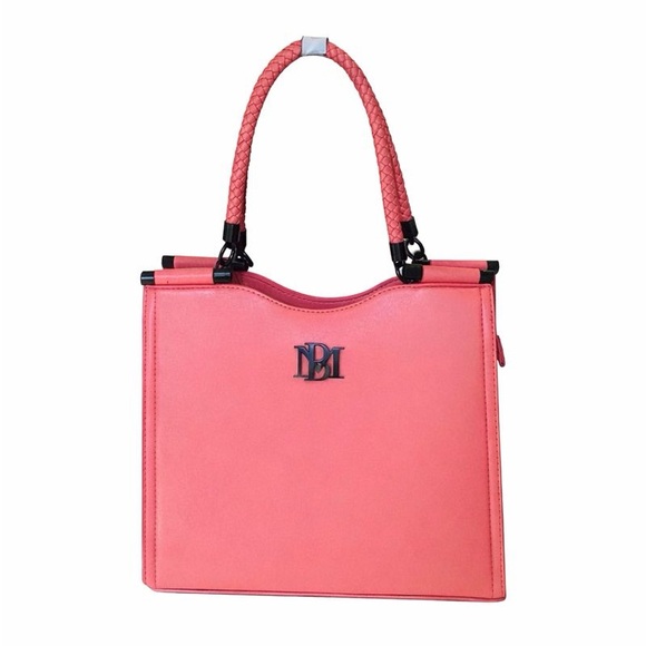 NBMI Handbags - Bagley Mischka Coral Structured Top Handle Handbag NWT‎ Elegant Braided Handle